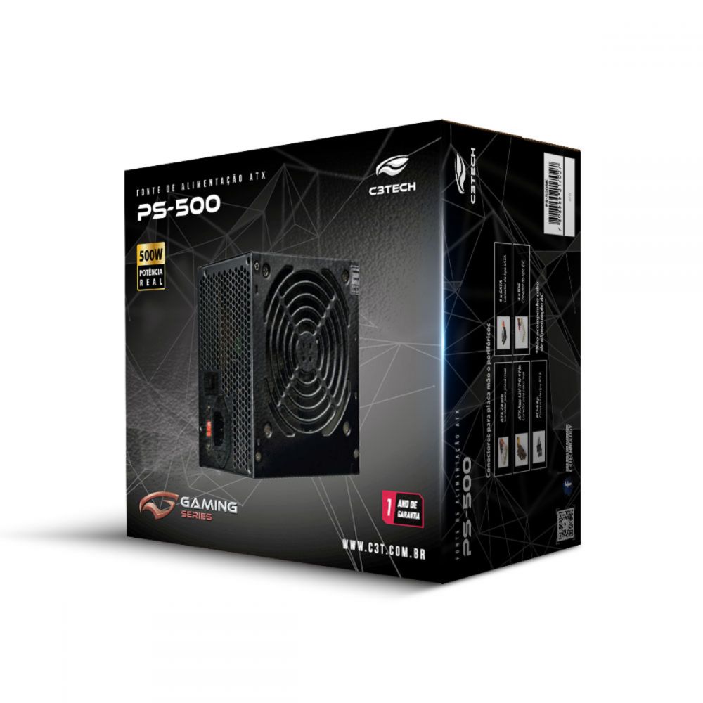 Fonte ATX 500W PS-500BK - C3Tech