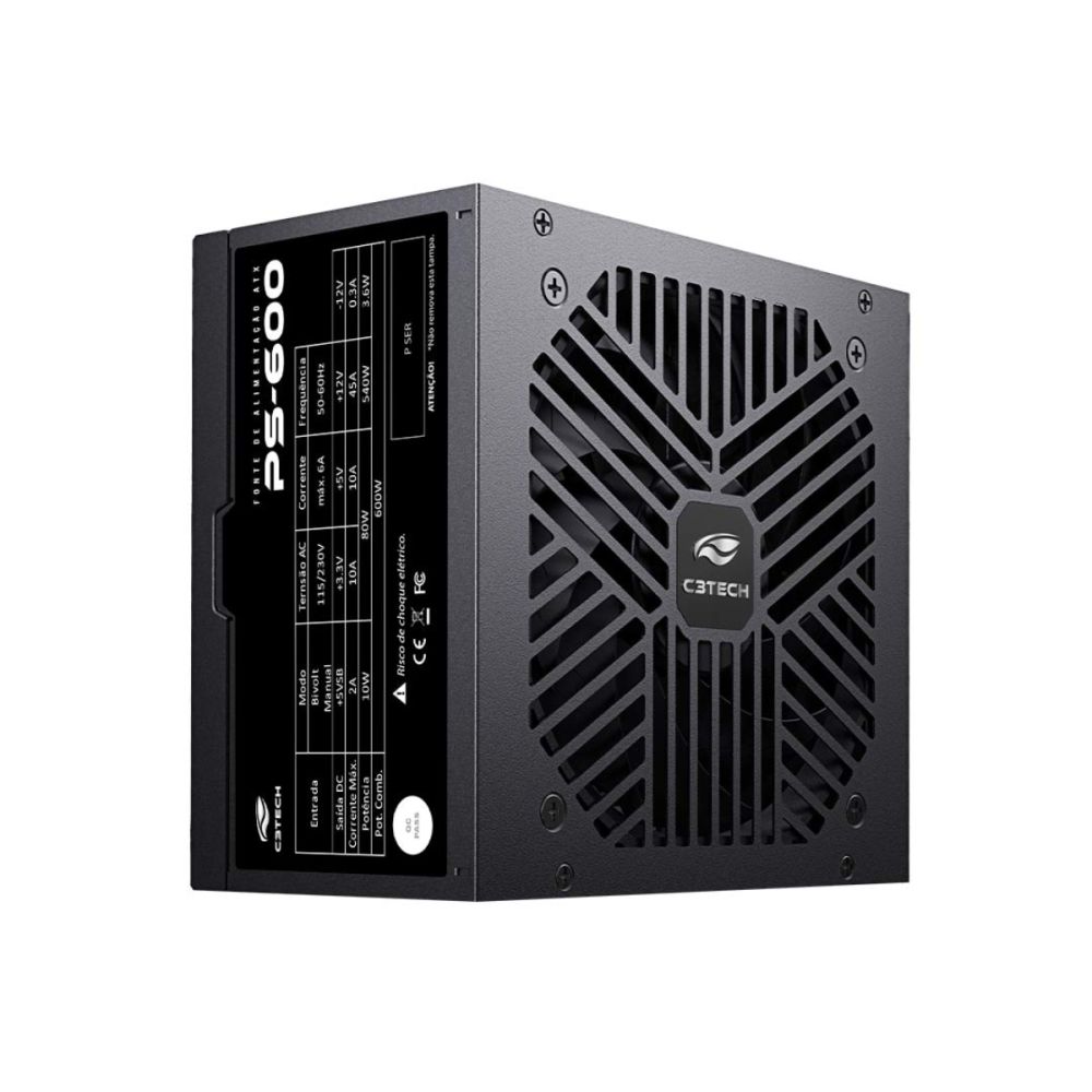 Fonte ATX 600W PS-600BK - C3Tech