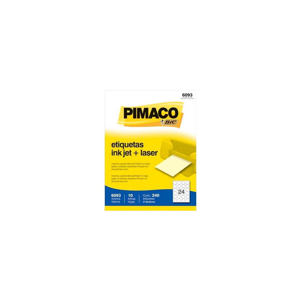 Etiqueta 6093 Inkjet + Laser Carta - Pimaco
