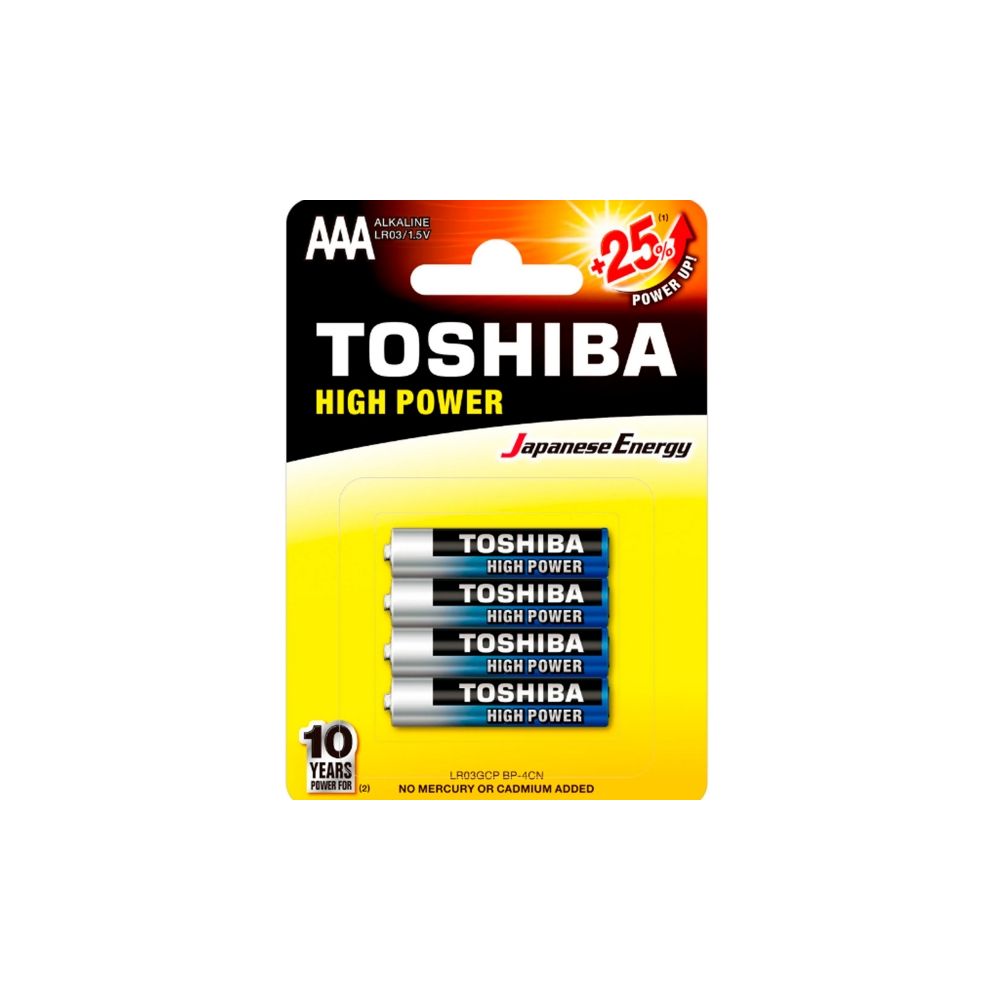 Pilha Alcalina AAA 1,5V LR03GCP 04 Unidades - Toshiba