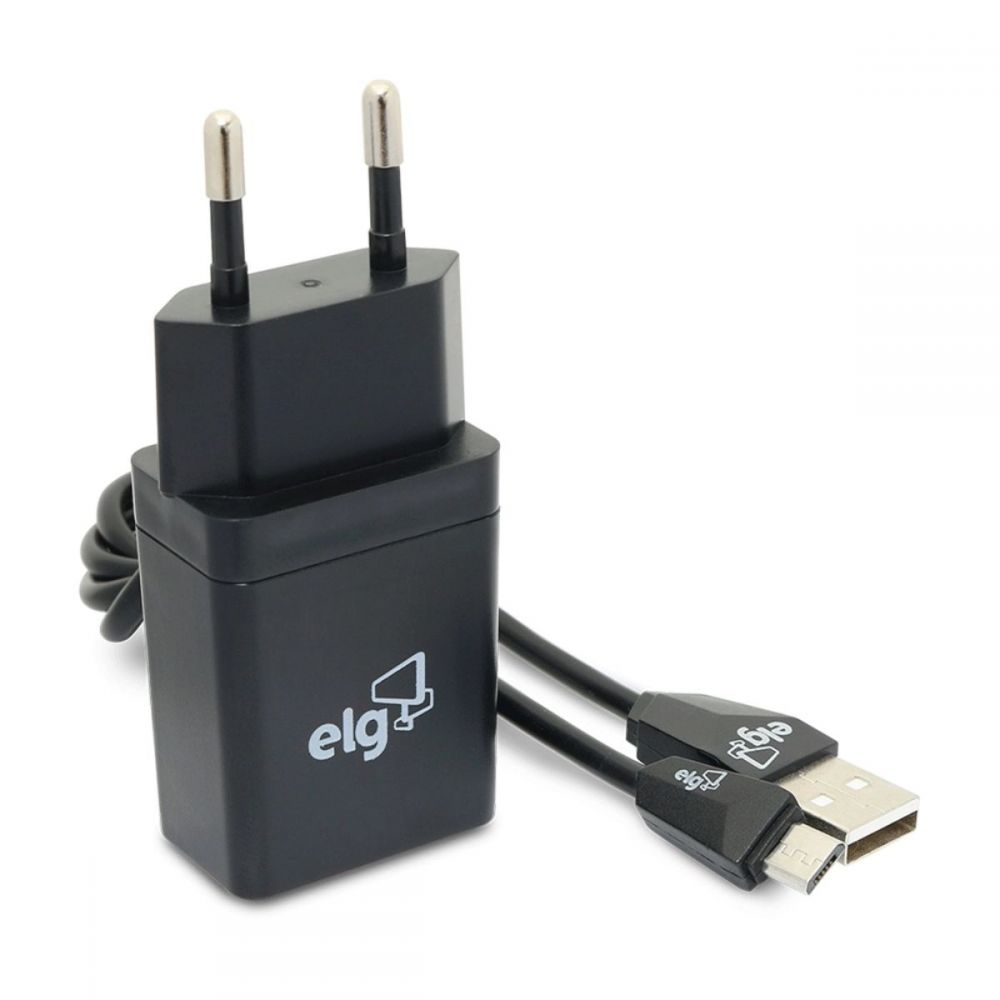 Kit Carregador De Parede + Micro Usb Preto KT510WC - ELG