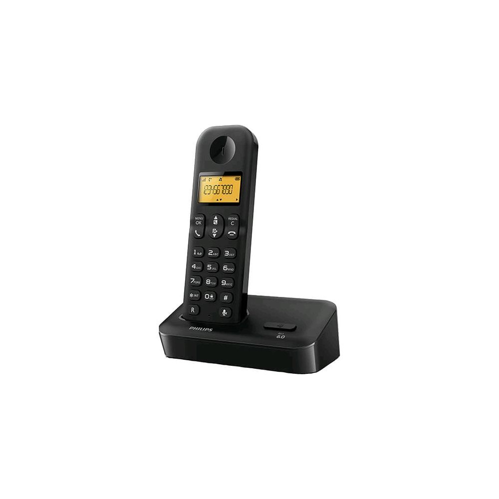 Telefone sem Fio D1501B/BR com Identificador de Chamadas Preto - Philips