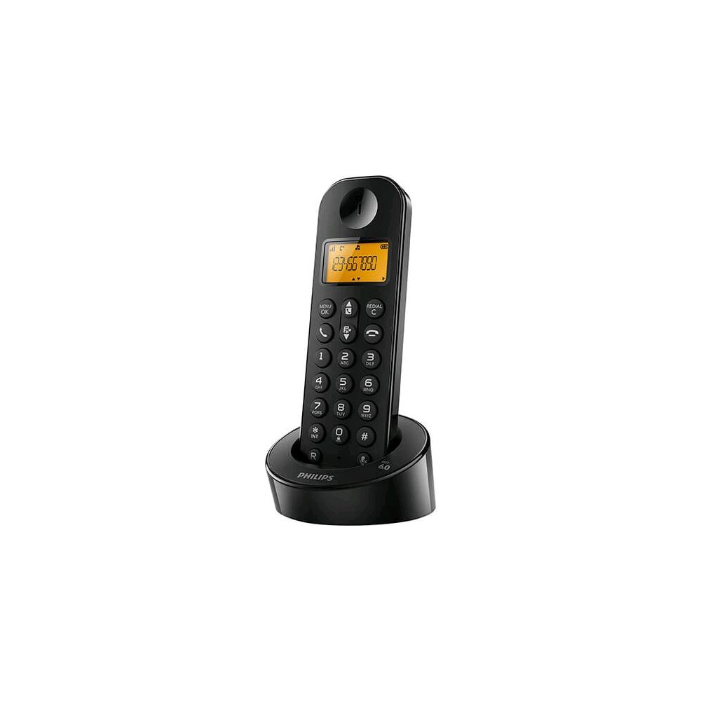 Telefone Sem Fio Philips Preto D1201B/BR com Identificador de Chamadas - Philips