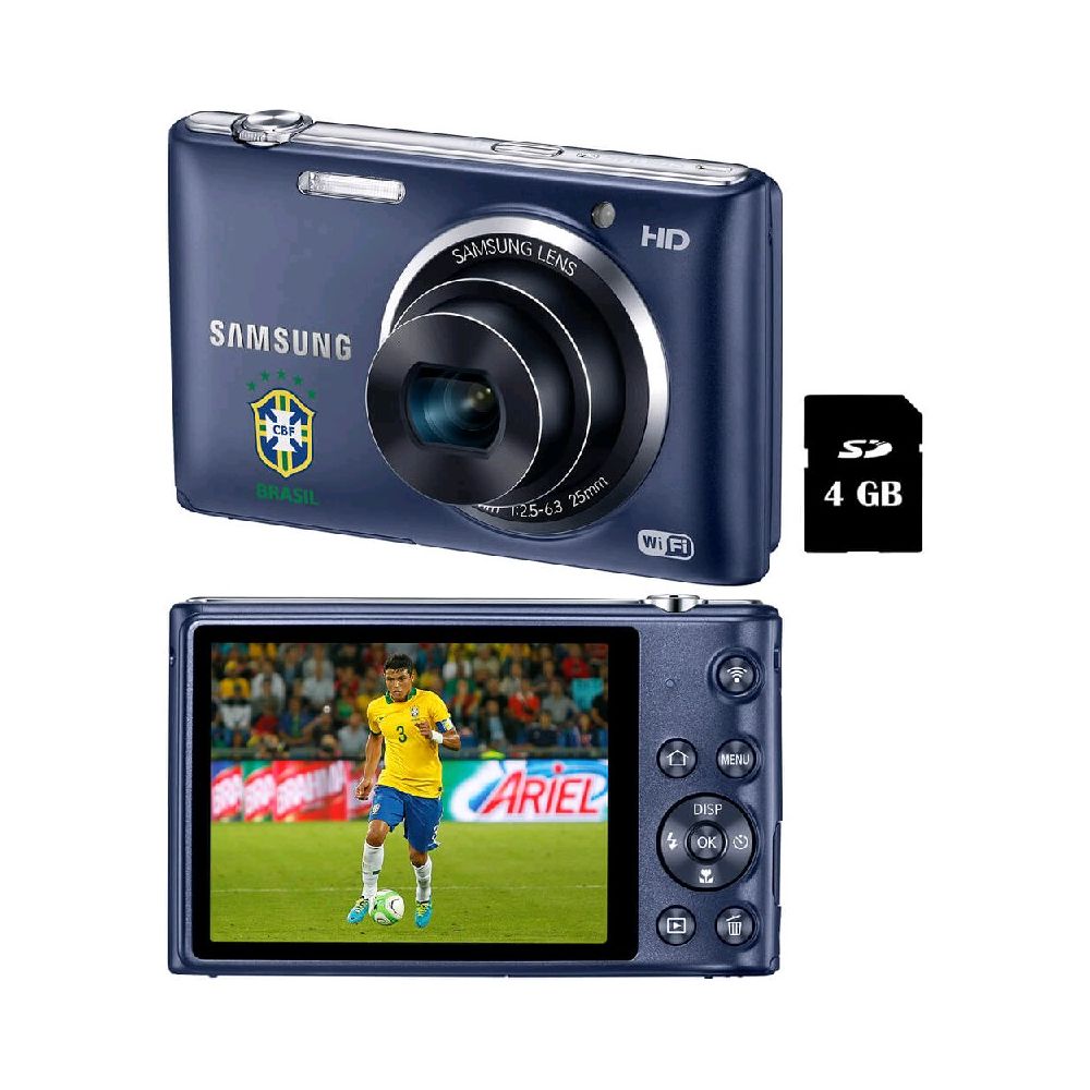 Câmera ST2014F, 16.2MP, Wi-Fi, Zoom Óptico 5x, Modo e Moldura Futebol + Cartão d
