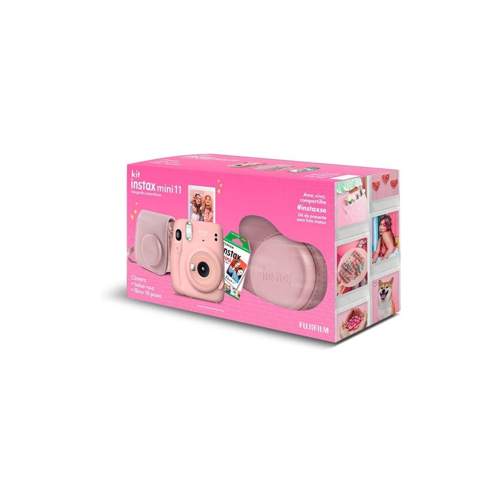 Kit Câmera Instax Mini 11 Rosa com Bolsa - Fujifilm