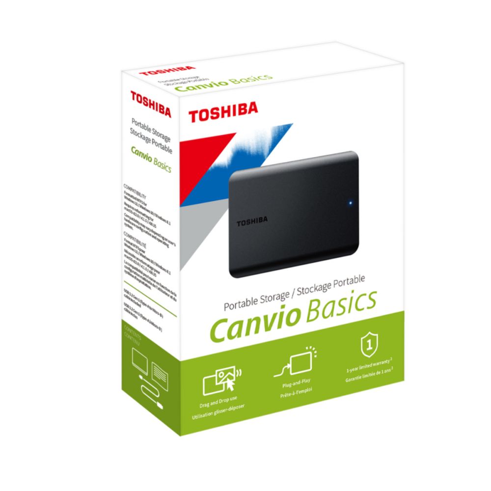 HD Externo 2TB Canvio Basics Preto USB 3.0 - Toshiba