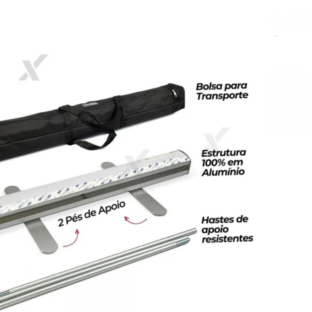 Suporte Banner Retrátil Roll Up 80x200cm 1047 - Fixcom