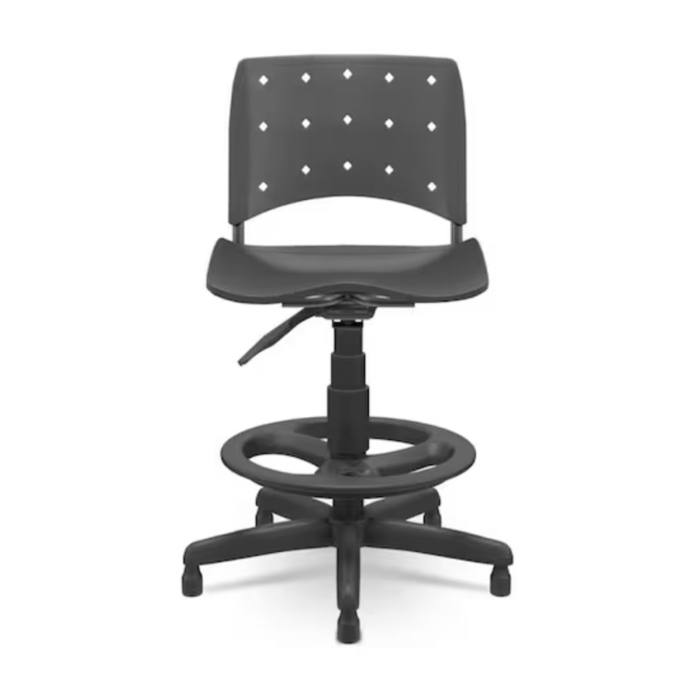 Cadeira Giratória para Caixa Ergoplax Preto -  Plaxmetal 