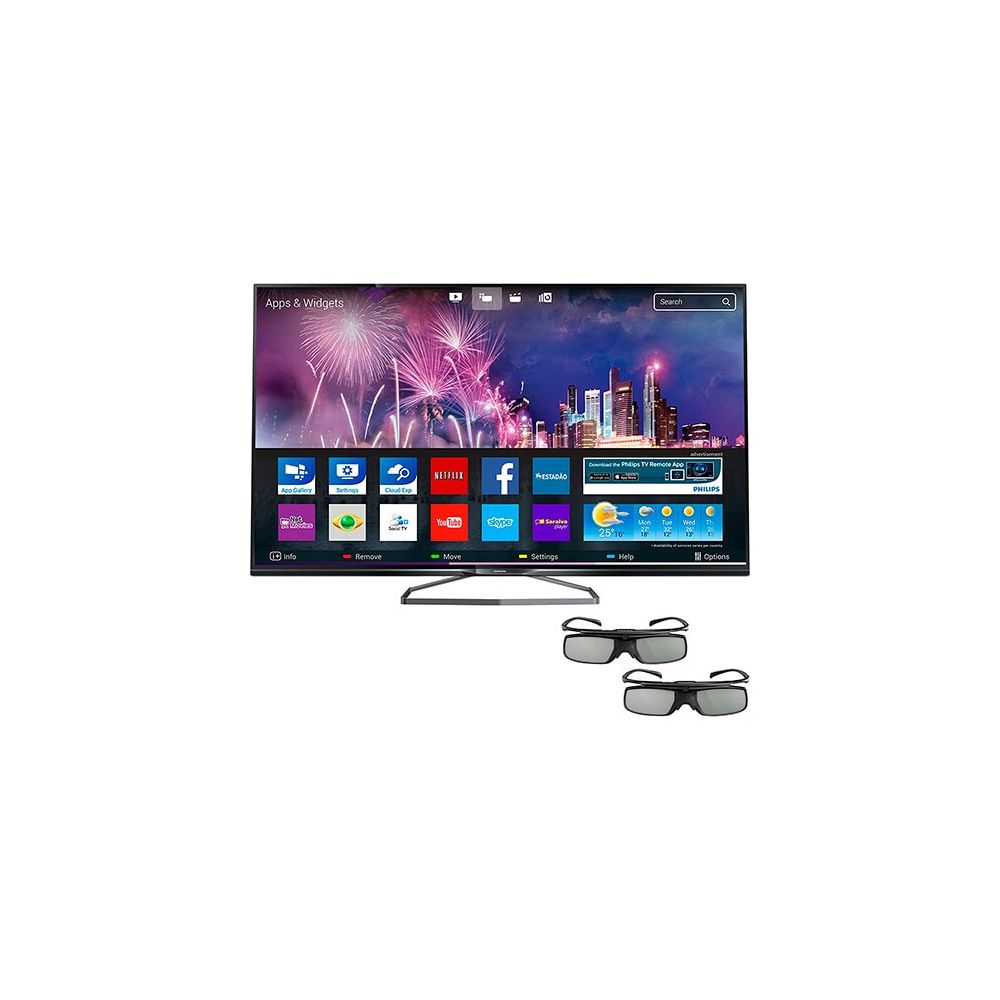 Smart TV 3D LED 50' Philips 50PUG6900/78 Ultra HD 4K Ultra Slim Wi Fi integrado 