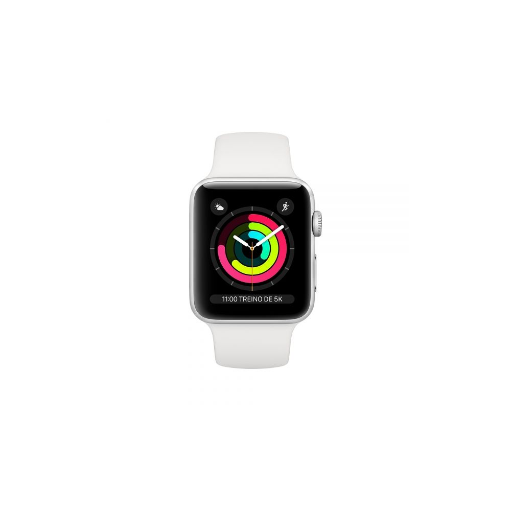 Apple Watch Series 3 GPS + Cellular, 42 mm, Alumínio Prata, Pulseira Esportiva Branca, MTH12BZ/A - Apple
