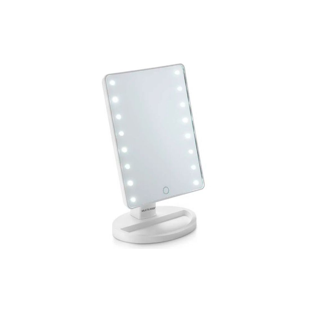 Espelho de Mesa Touch LED Branco 180° HC174 - Multilaser 