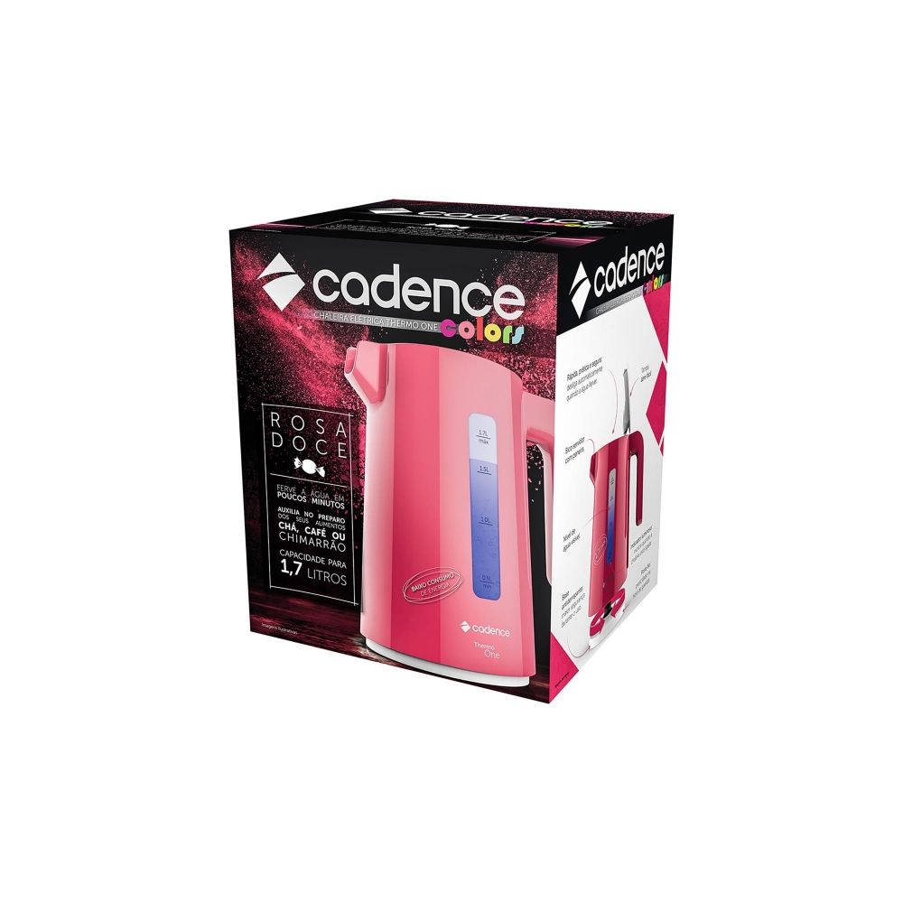 Jarra Elétrica 1,7 Litros Rosa Doce 110V CEL587 - Cadence