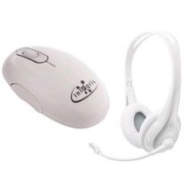 Headset + Mouse USB Summer Mod. F150A Branco - Integris