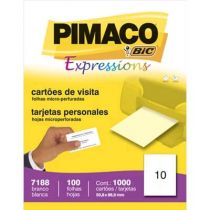 Papel Cartão de Visita 7188 Inkjet + Laser (50,8 x 88,9) Carta 180g/m² - Pimaco
