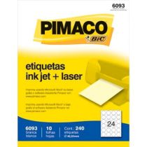 Etiqueta 6093 Inkjet + Laser Carta - Pimaco