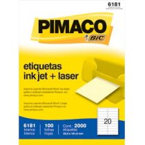Etiqueta 6181 InkJet + Laser Carta (25,4 x 101,6) c/2000 - Pimaco