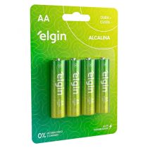 Kit Pilhas Alcalinas com 4X AA - Elgin