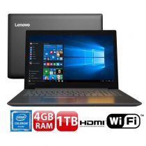 Notebook Lenovo Ideapad 15.6 DualCore 4GB 1TBHD Win10 Preto