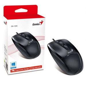 Mouse DX-150X, Preto, USB, 1200DPI, Ergonômico  - Genius