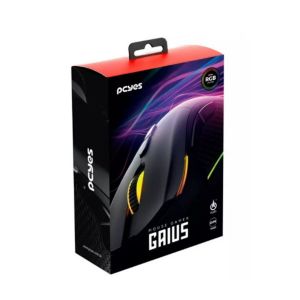Mouse Gamer Gaius 12400 DPI RGB 6 Botões – Pcyes