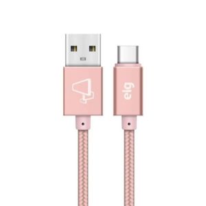 Cabo USB Tipo-C Nylon Reforçado 1m Rose 10BRG - ELG