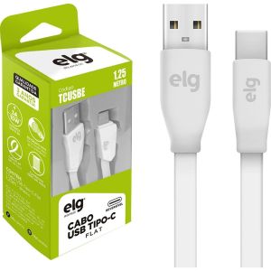 Cabo USB Tipo C TCUSBE 1,25m Branco - ELG