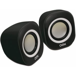 Caixa Acústica Speaker Round SK100 Preto e Laranja - Oex