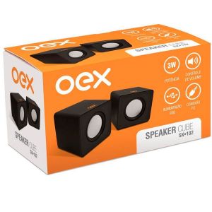 Caixa de Som Speaker Cube 3W SK102 Preto - Oex