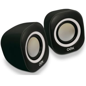 Caixa Acústica Speaker Round SK100 Preto e Branco - Oex