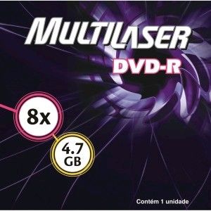 DVD-R Gravável Envelope 8X 4.7GB - Multilaser