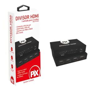 Divisor HDMI 1.3 1 Entrada X 4 Saídas Chip Sce Preto - Pix