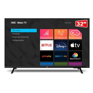 Smart TV 32" LED HD ROKU HDMI USB Conexão Wi-Fi Preto 32S5135/78G - AOC